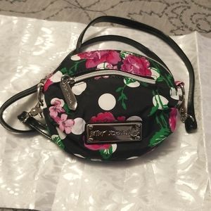 Betsy Johnson Black Floral Purse